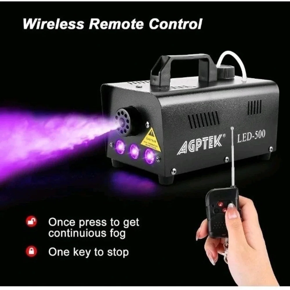 Smoke Machine, AGPTEK Fog Machine with 13 Colorful LED Lights Effect, 500W